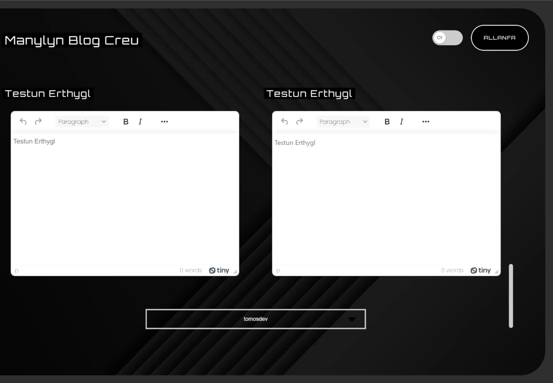 Blwch creu erthygl newyddion.